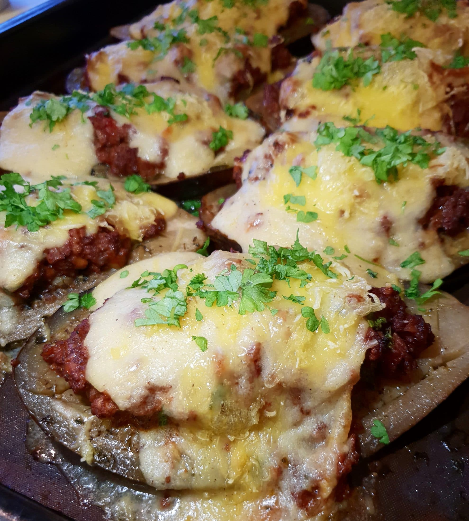 ugnsgratinerad aubergine