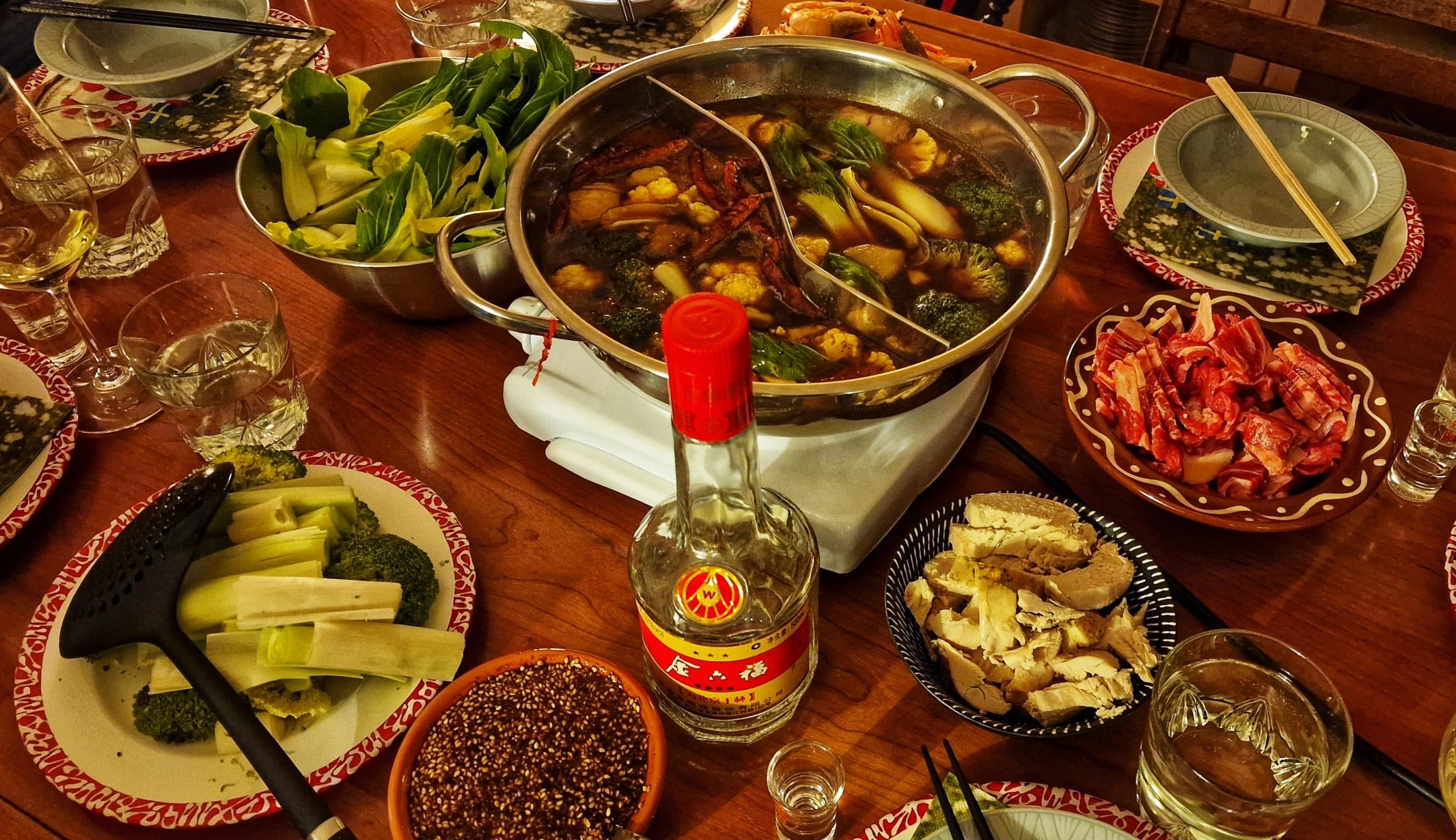 Hotpot en rykande het gryta